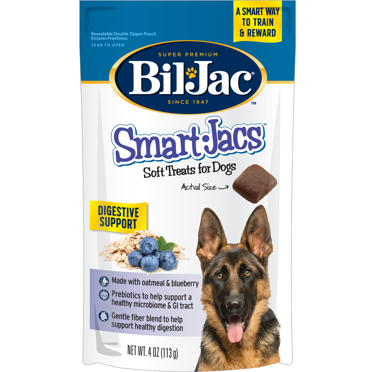 Smart-Jacs Premios para Apoyo Digestivo Sabor Avena y Blueberry para E ...