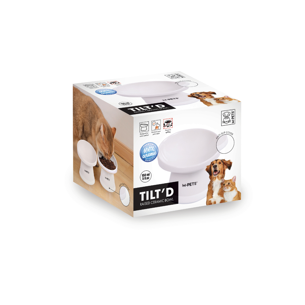 Plato Cerámico Inclinado TILT'D Ergonómico para Perros y Gatos – Antideslizante 
