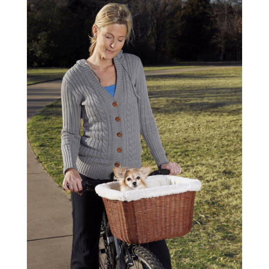 Happy Ride® Wicker Bicycle Basket - Canastilla para Perros para Bicicleta