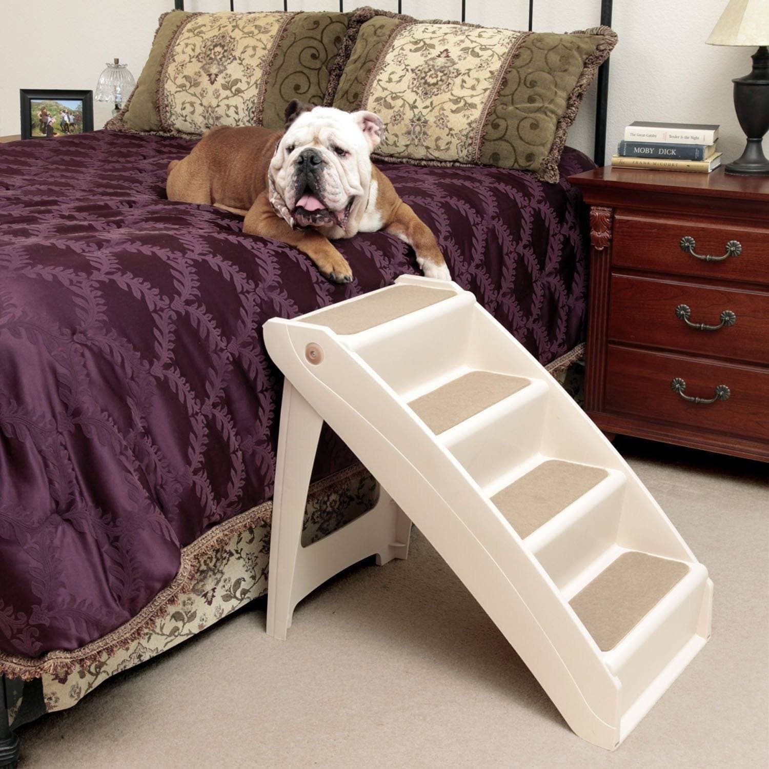 Pasos para perros para cama de 17.7 pulgadas, escaleras alfombradas para  perros, pasos para cama alta