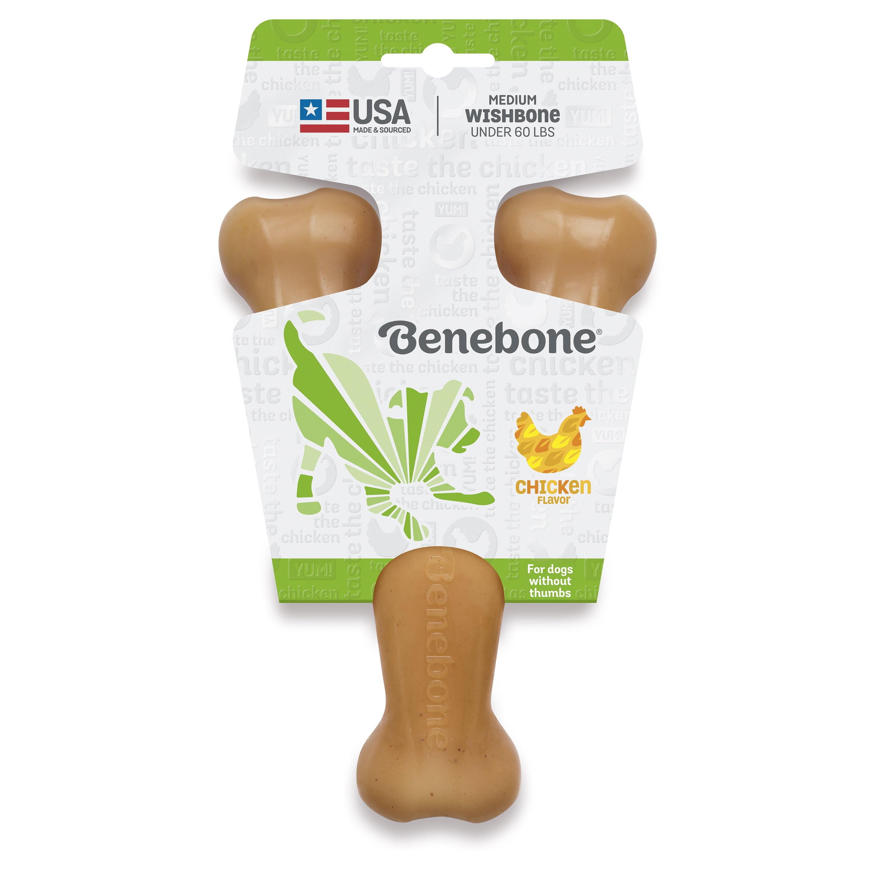 Wishbone de Pollo Benebone - Hueso Super Resistente de Nylon en 4 Medidas
