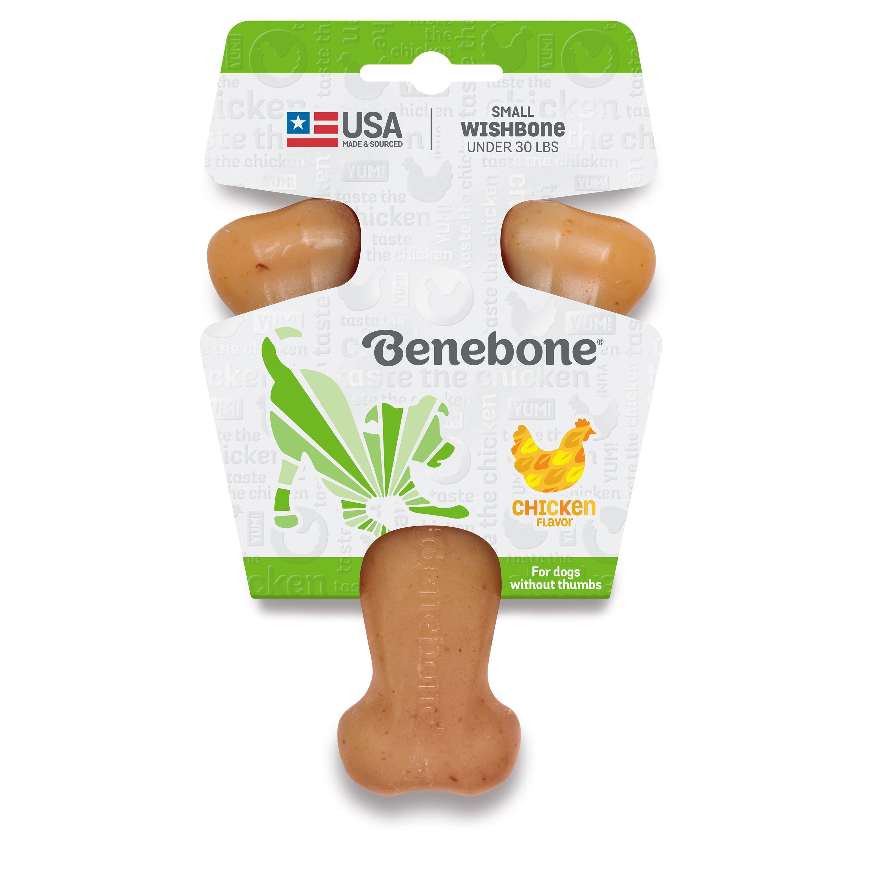 Wishbone de Pollo Benebone - Hueso Super Resistente de Nylon en 4 Medidas
