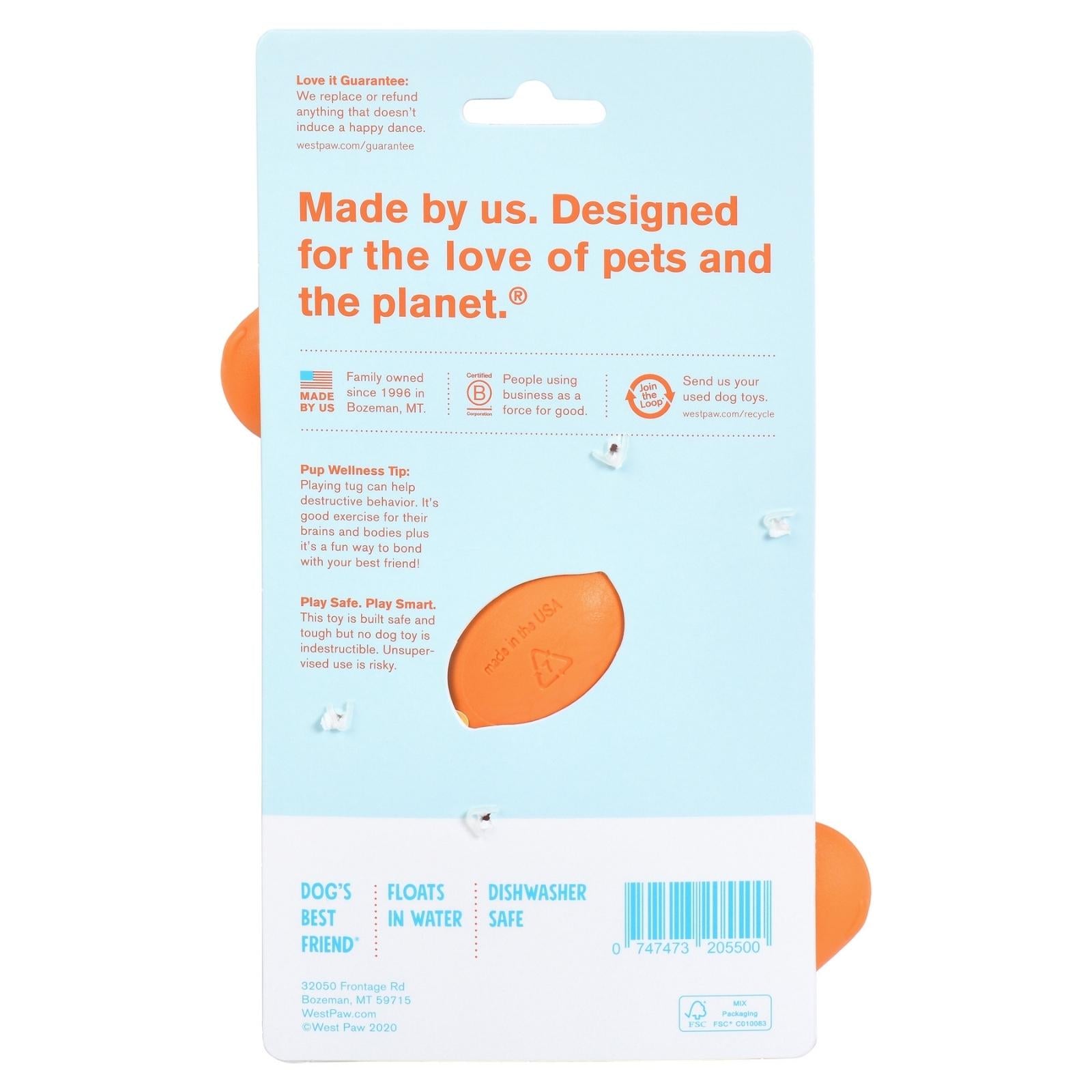 BUMI de West Paw® color Naranja -Juguete para Perros
