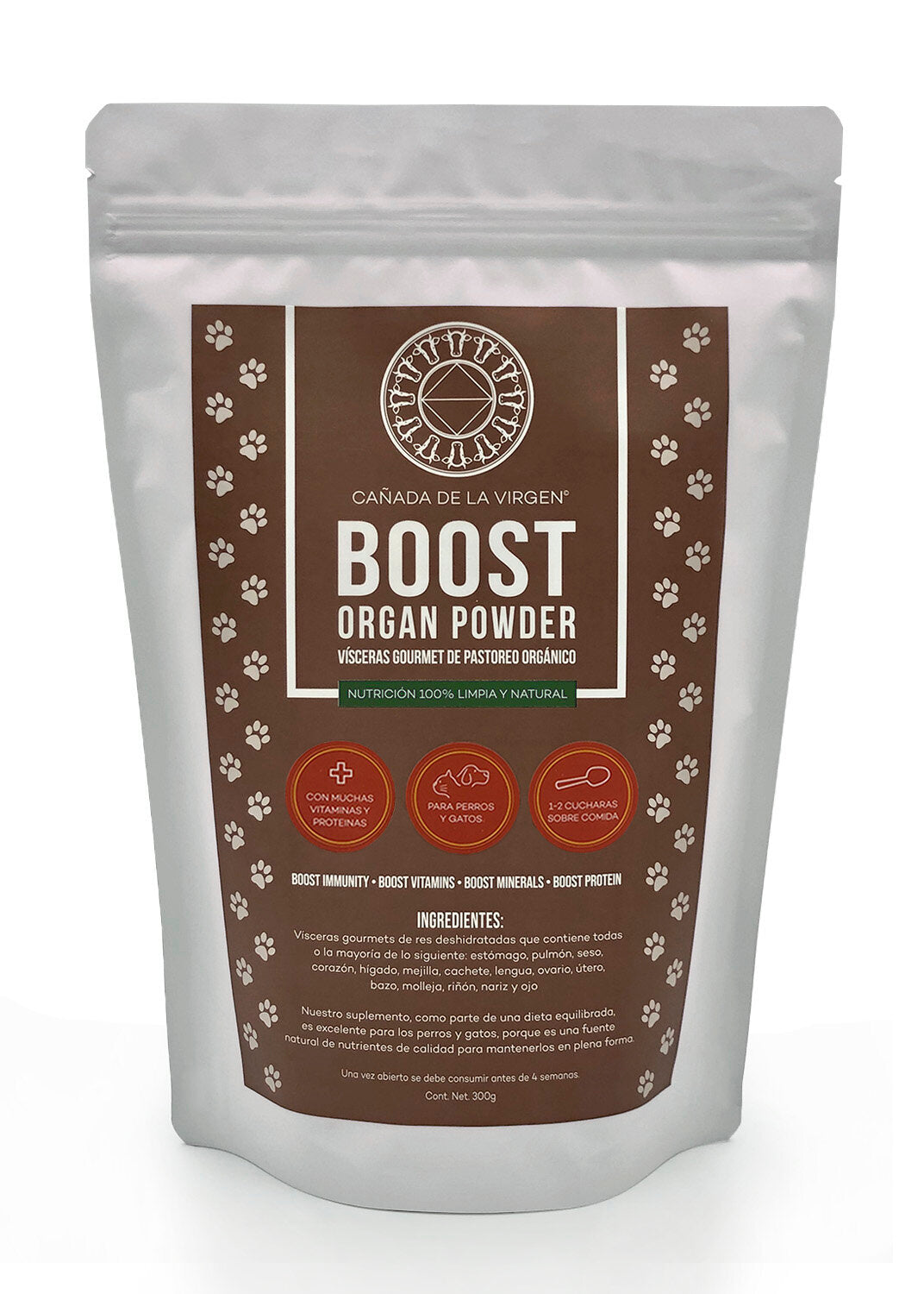 Boost Organ Powder para Perros y Gatos - Sazonador con Vitaminas y Proteinas 300 gr