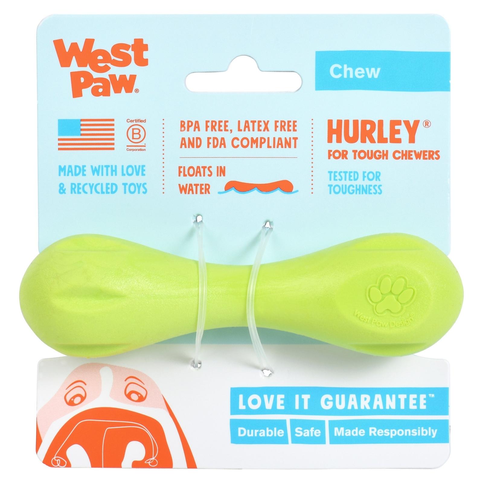 HURLEY de West Paw® color Verde - Hueso de Juguete para Perros