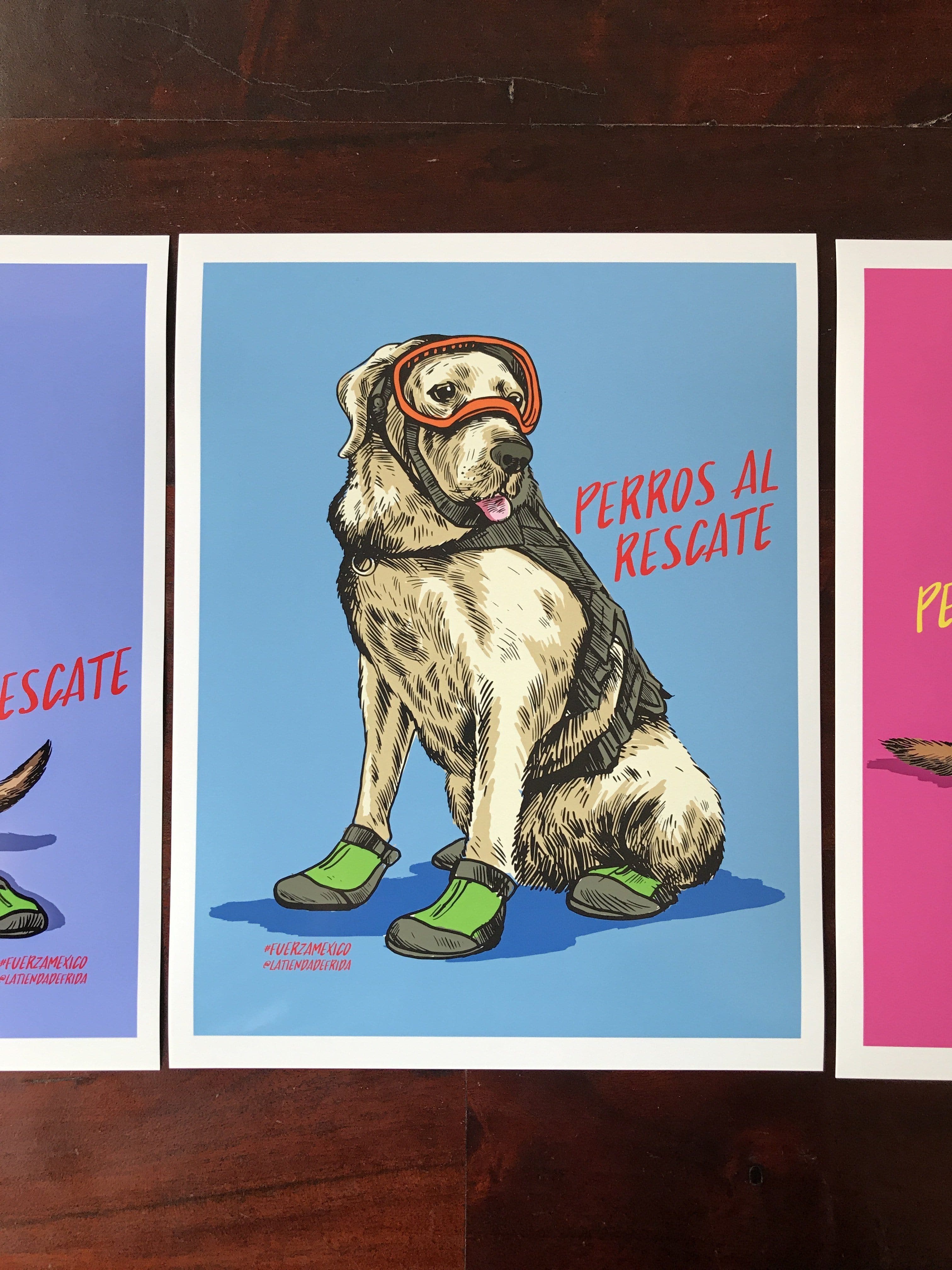 Serie de 5 Ilustraciones en Honor a los Perros de Rescate