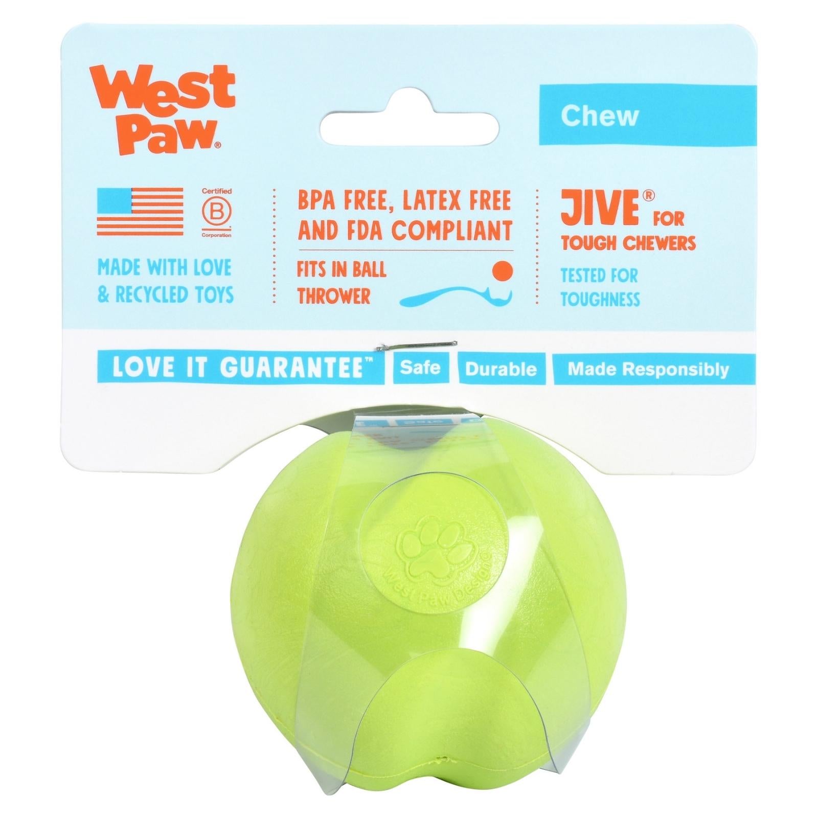 JIVE de West Paw® color Verde - Pelota de Juguete para Perros