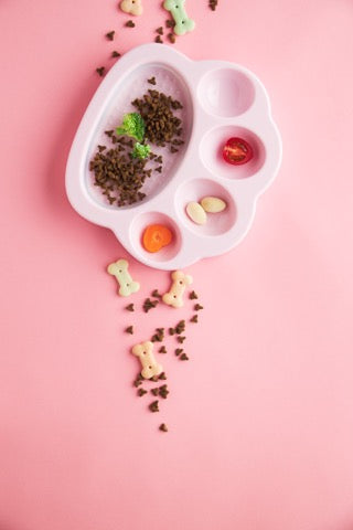 MINI 2-en-1 Mini Plato para Comer Lento y Lick Mat en Rosa de PetDreamHouse