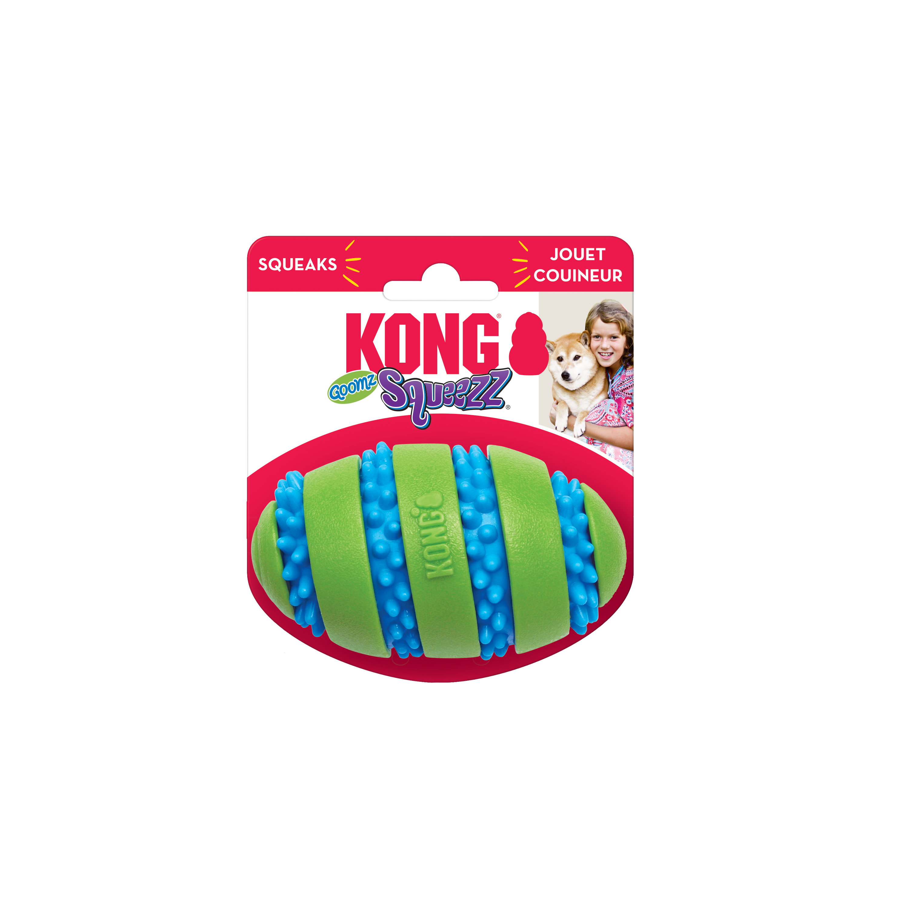 Squeezz Goomz - Balón Americano de Juguete para Perros de Kong