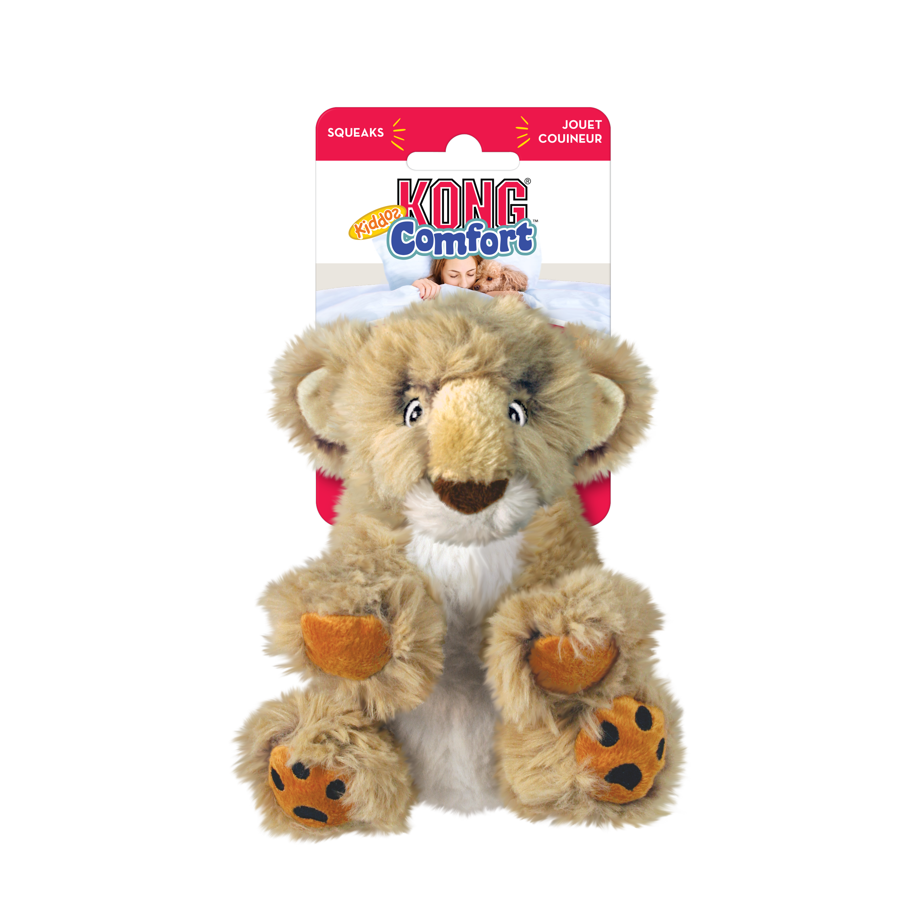 Comfort Kiddos Lion - León de Peluche con Squeaker Removible de Kong