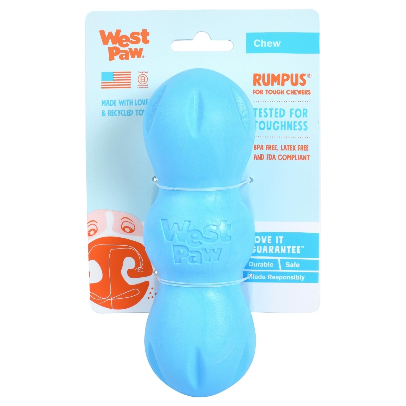 RUMPUS de West Paw® color Azul - Super Resistente Juguete para Perros