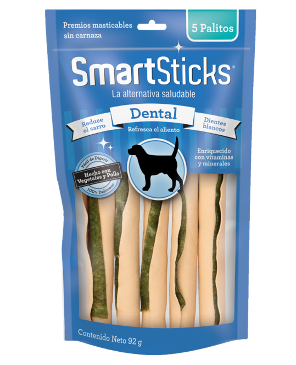 SmartBones Sticks Dentales 5 pz- Premios Tipo Carnaza pero Saludables