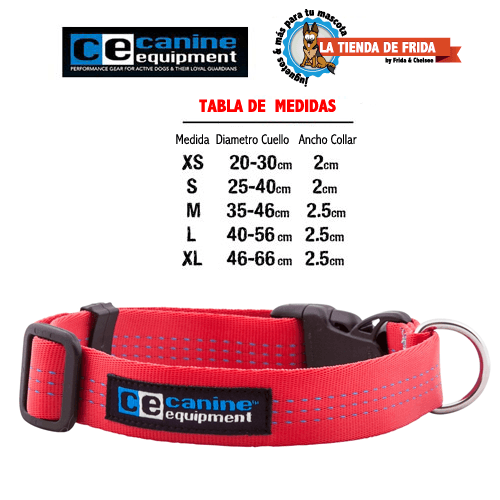 Collar para Perro Clip Collar Rojo - Technika Quick Release de Tejido Tubular