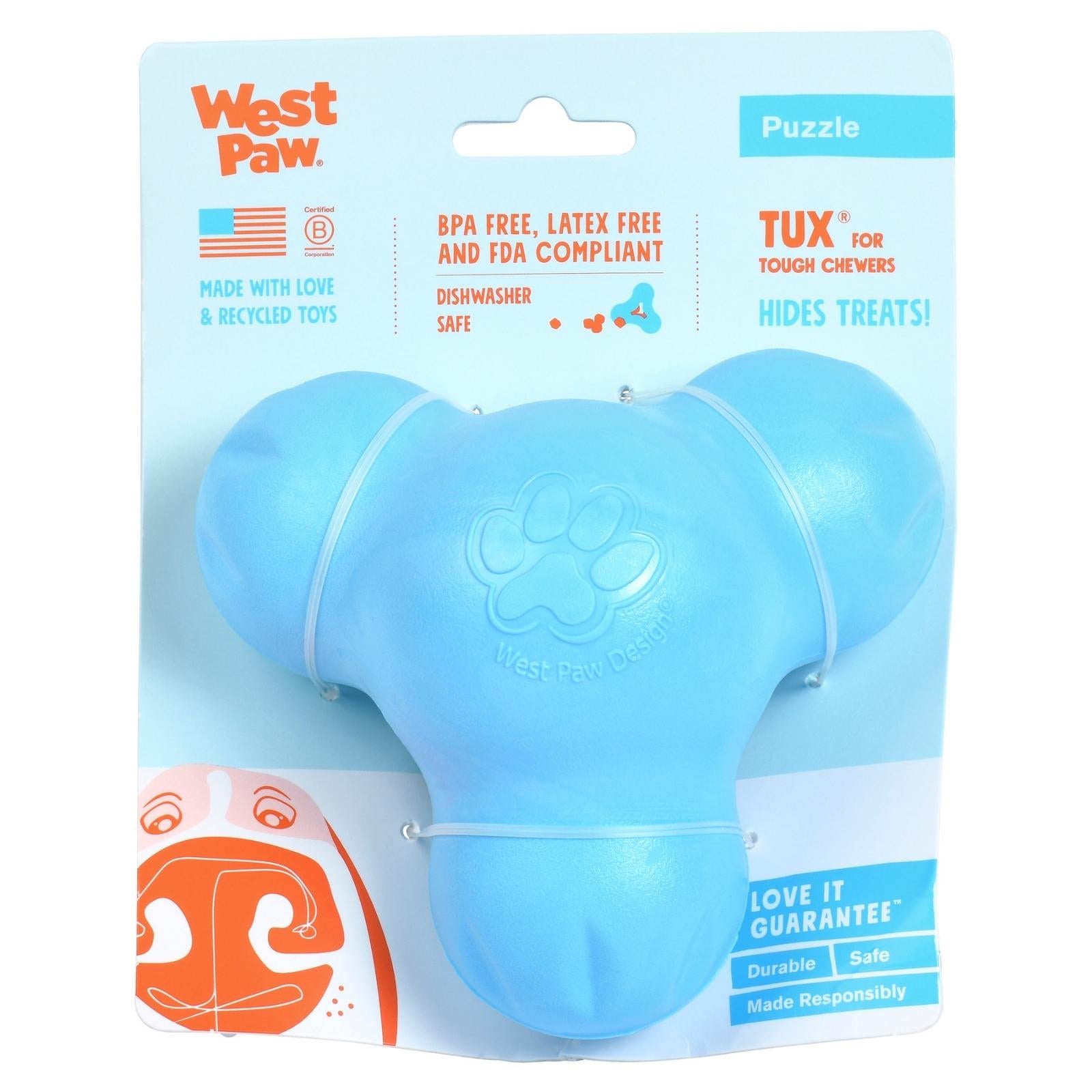 TUX de West Paw® color Azul - Juguete Dispensador de Premios para Perros