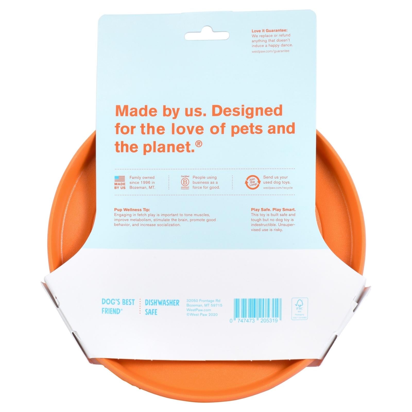 ZISC Disco de West Paw® color Naranja - Frisbee para Perros