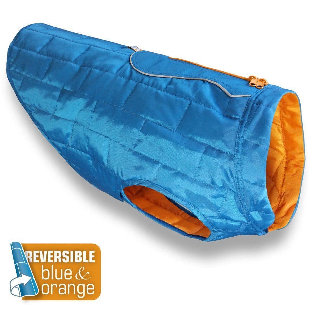 Chamarra  Reversible Impermeable para Perro Azul / Naranja