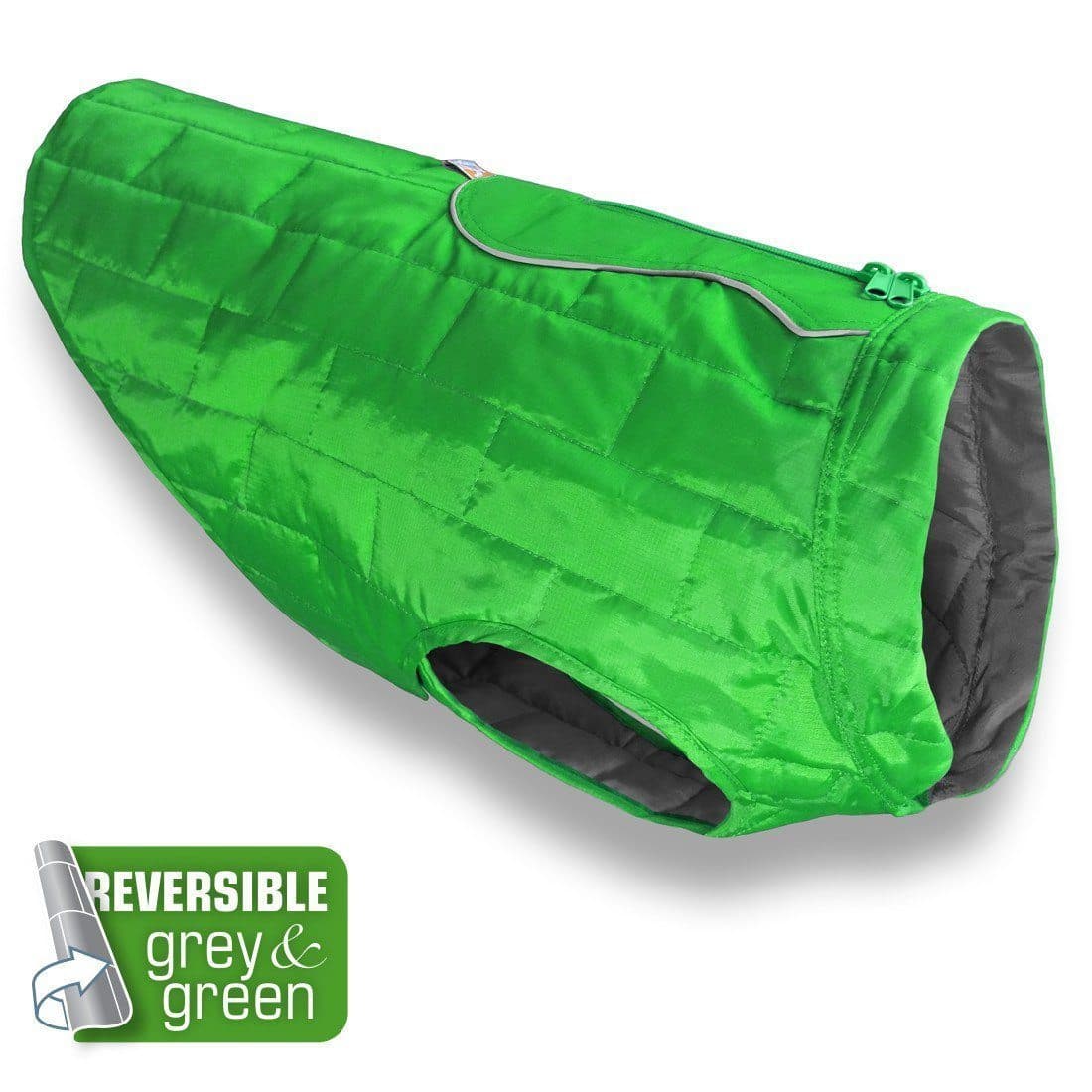 Chamarra  Reversible Impermeable para Perro Verde / Gris