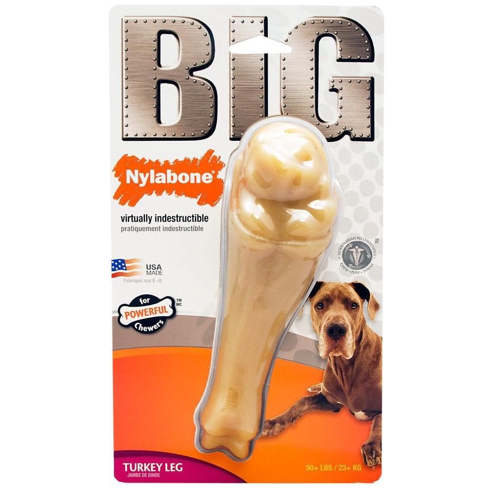 Juguete de Pata de Pavo Gigante para Perros Con Sabor a Pollo - Big Turkey leg de Nylabone