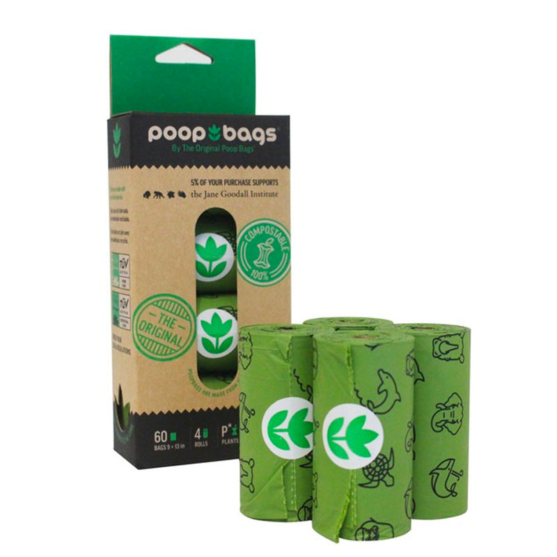 60 Bolsas Compostables p/Popo Poop Bags (4 Rollos con 15 bolsas)